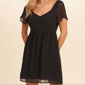 Hollister Women’s Black Babydoll Chiffon Dress